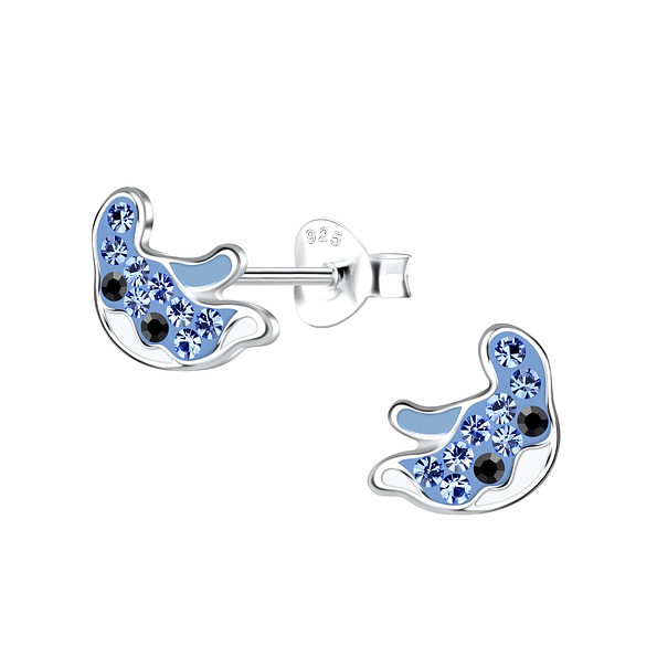 Silver Stingray Stud Earrings - 19624
