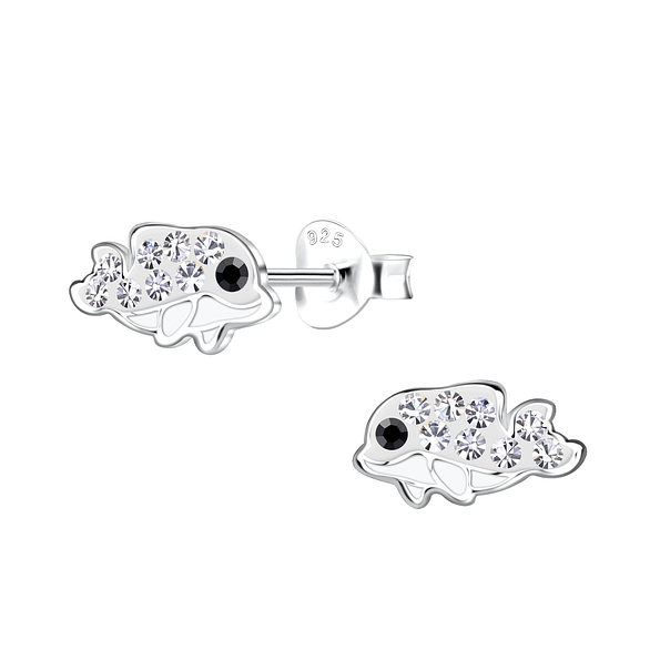 Silver Dolphin Stud Earrings - 19628