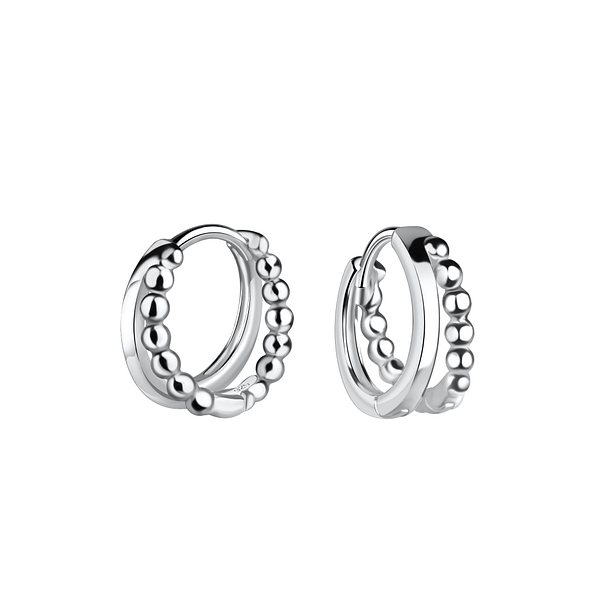 11mm Silver Ball Huggie Earrings - 19731