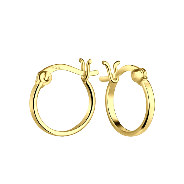 12mm Silver French Lock Hoop Earrings - 19676
