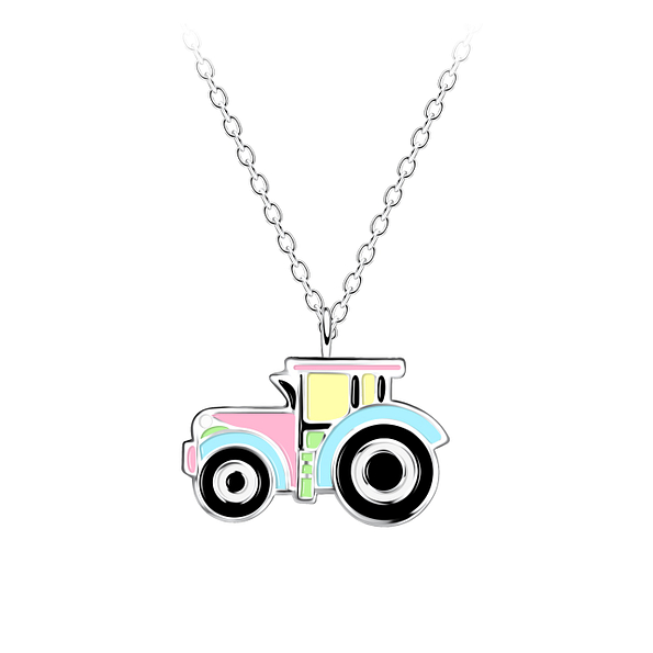 Silver Tractor Necklace - 19709