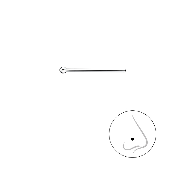 1mm Silver Ball Nose Stud - 1587
