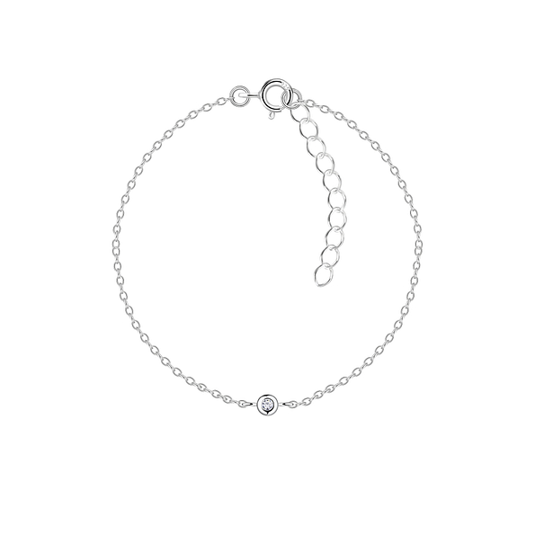 Silver Single Stone Bracelet - 19912