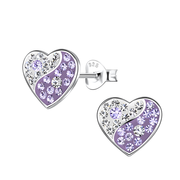 Silver Heart Stud Earrings - 19882