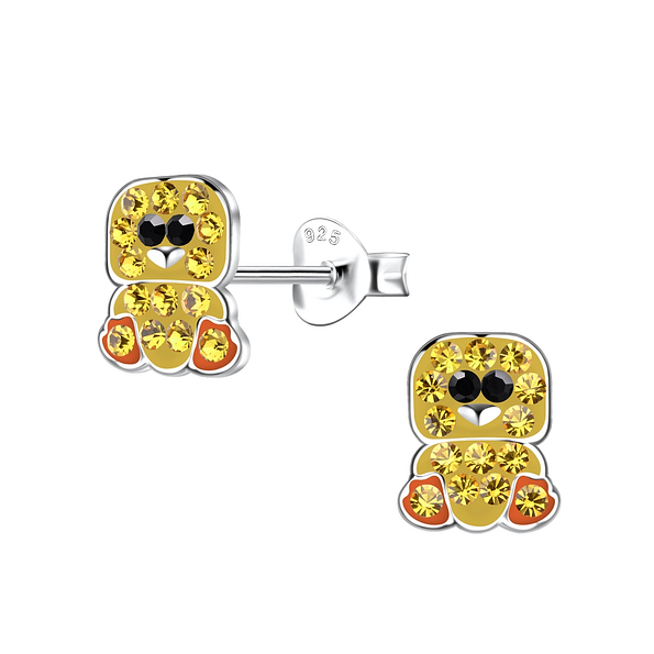 Silver Duck Stud Earrings - 19934