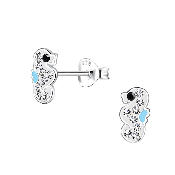 Silver Seahorse Stud Earrings - 19802