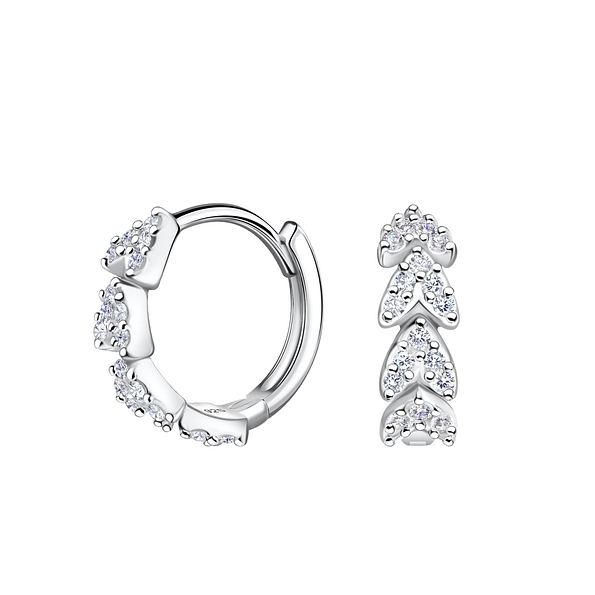 12mm Silver Arrow Huggie Earrings - 19534