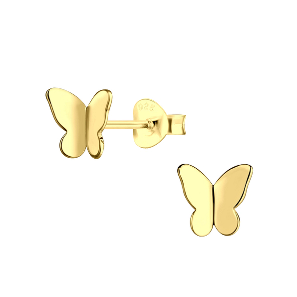 Silver Butterfly Stud Earrings - 19962