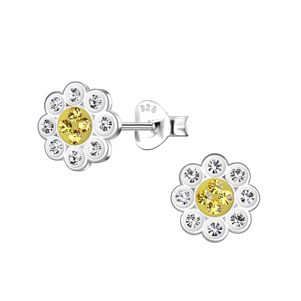 Silver Flower Stud Earrings - 19972