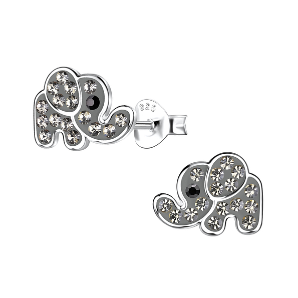 Silver Elephant Stud Earrings - 20022
