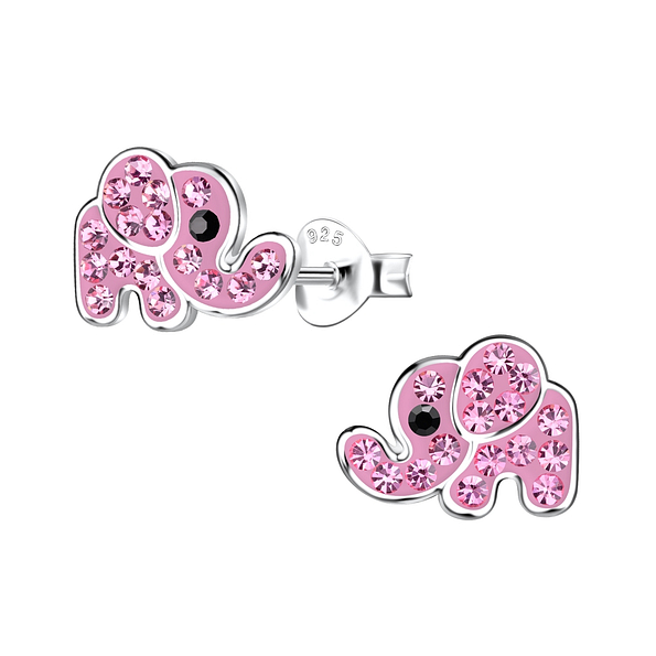 Silver Elephant Stud Earrings - 20021
