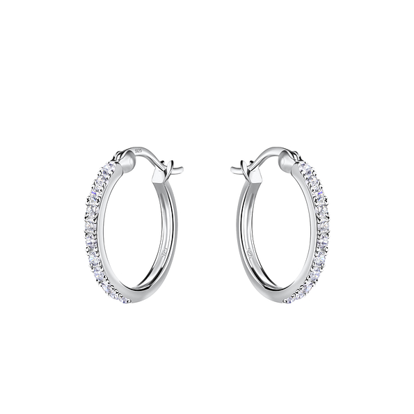 16mm Silver French Lock Hoop Earrings - 19951