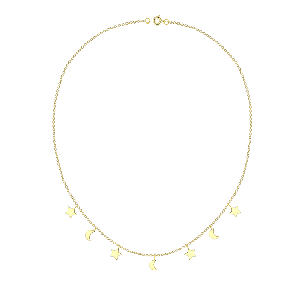 Silver Moon and Star Necklace - 19999