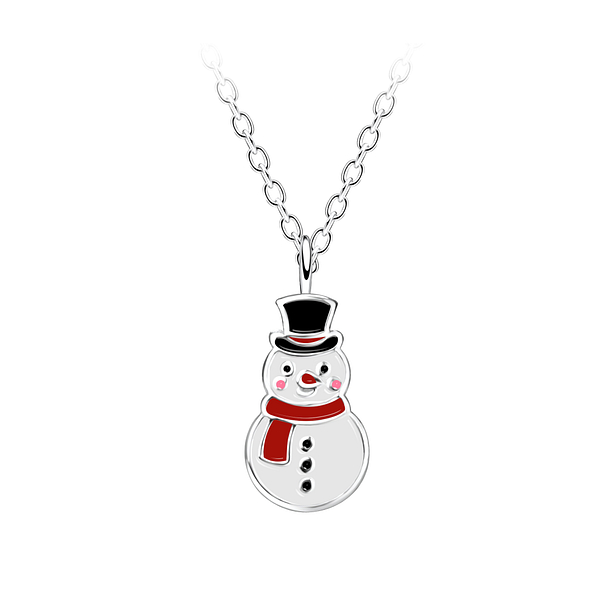 Silver Snowman Necklace - 14698