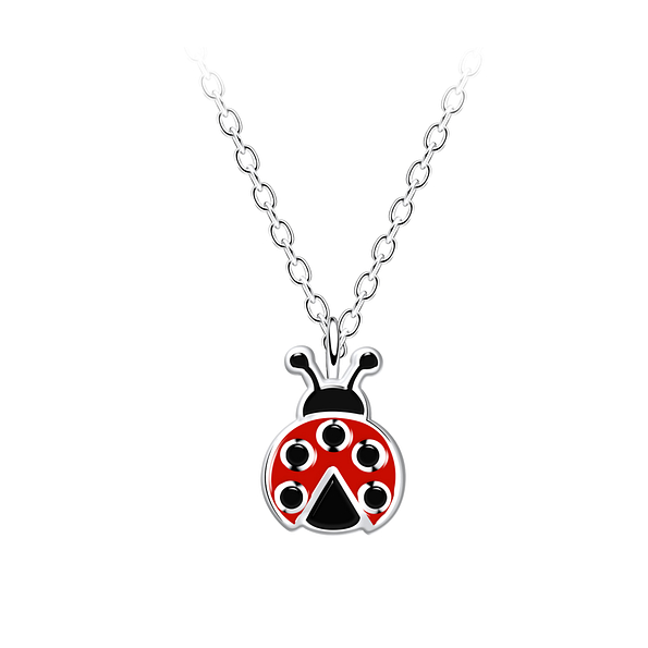 Silver Ladybug Necklace - 19924