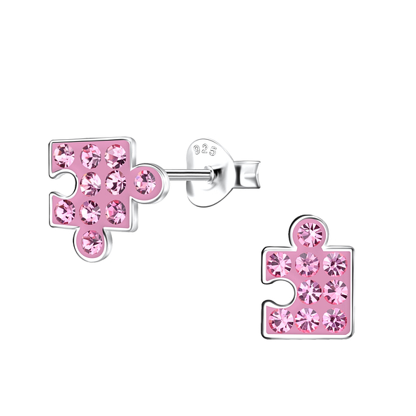 Silver Puzzle Stud Earrings - 20171