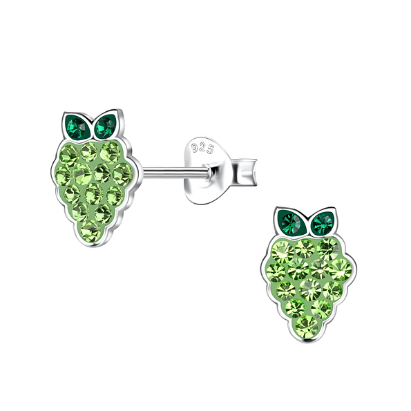 Silver Grape Stud Earrings - 20102