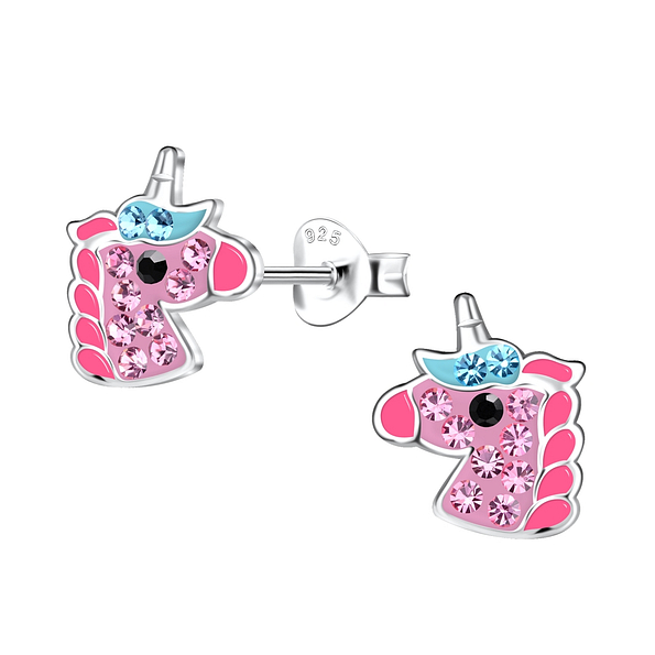 Silver Unicorn Stud Earrings - 20168