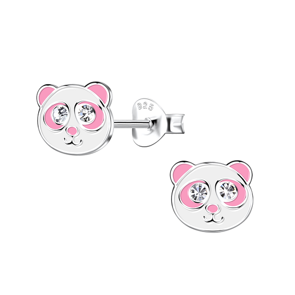 Silver Panda Stud Earrings - 20258
