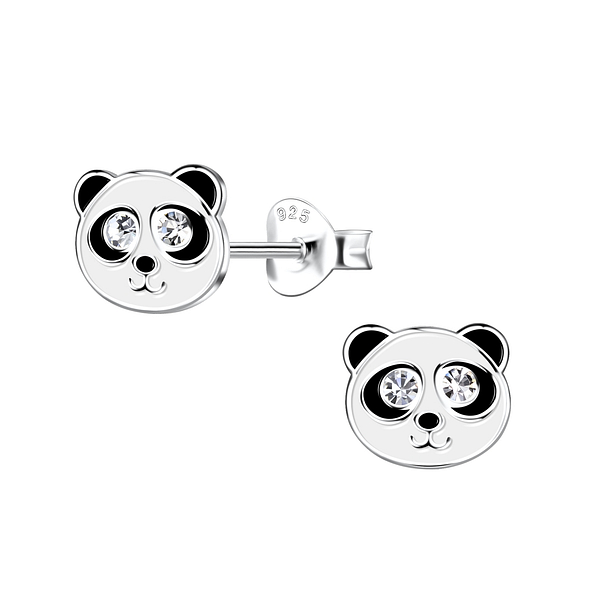 Silver Panda Stud Earrings - 20257