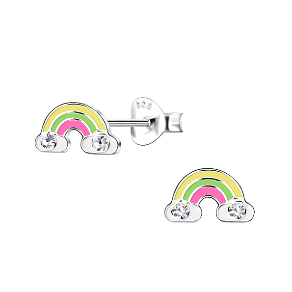 Silver Rainbow Stud Earrings - 20282
