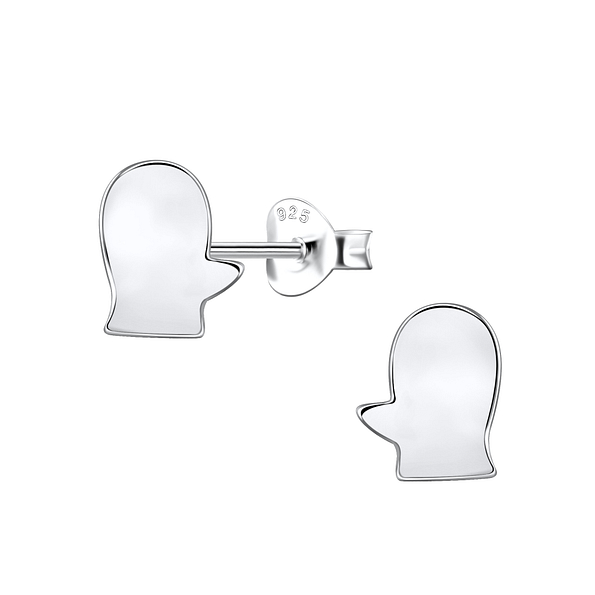 Silver Glove Stud Earrings - 20229