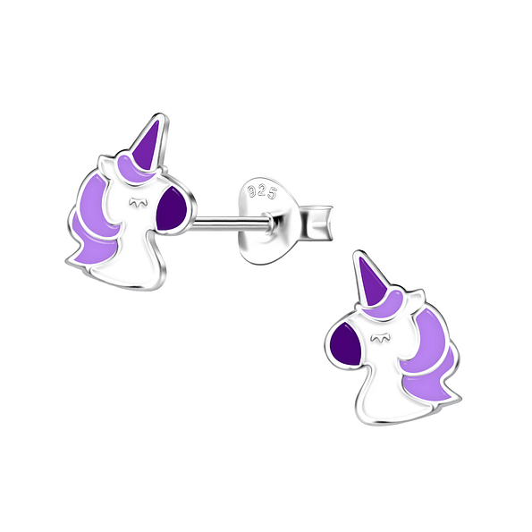 Silver Unicorn Stud Earrings - 20202
