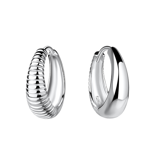 16mm Silver Huggie Earrings - 20122