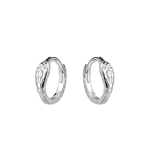11mm Silver Snake Huggie Earrings - 20146