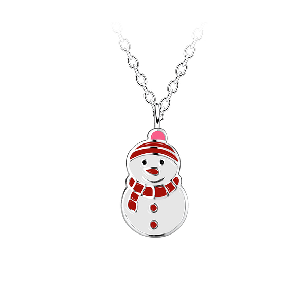 Silver Snowman Necklace - 14697