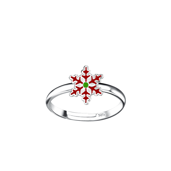 Silver Snowflake Adjustable Ring - 20237