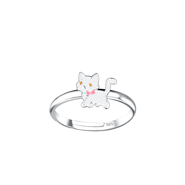 Silver Cat Adjustable Ring - 20785