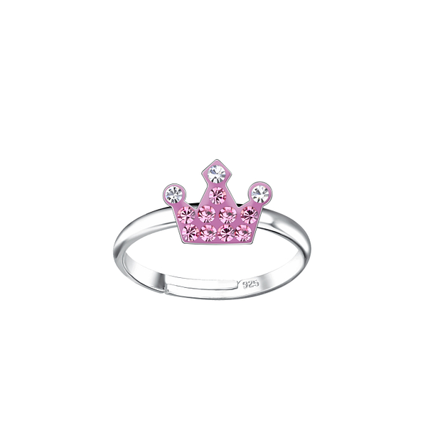 Silver Crown Adjustable Ring - 20789