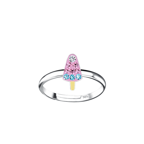 Silver Ice Cream Adjustable Ring - 20255