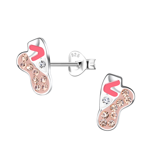 Silver Ballerina Shoe Stud Earrings - 20291