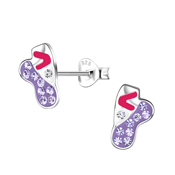 Silver Ballerina Shoe Stud Earrings - 20292
