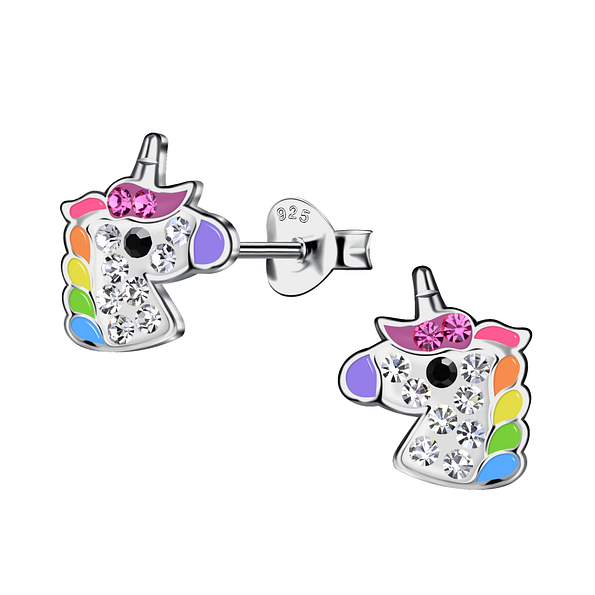 Silver Unicorn Stud Earrings - 20323