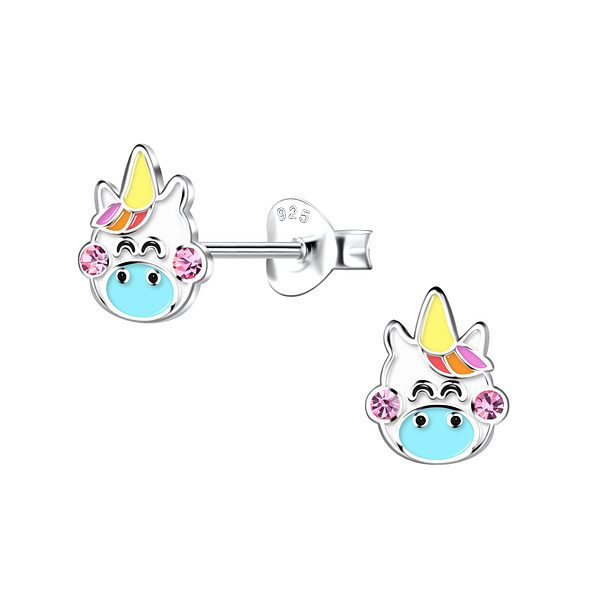 Silver Unicorn Stud Earrings - 20396