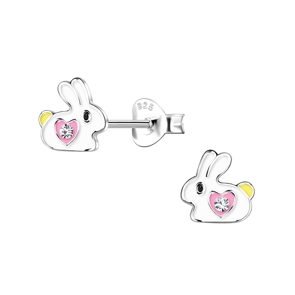 Silver Rabbit Stud Earrings - 20299