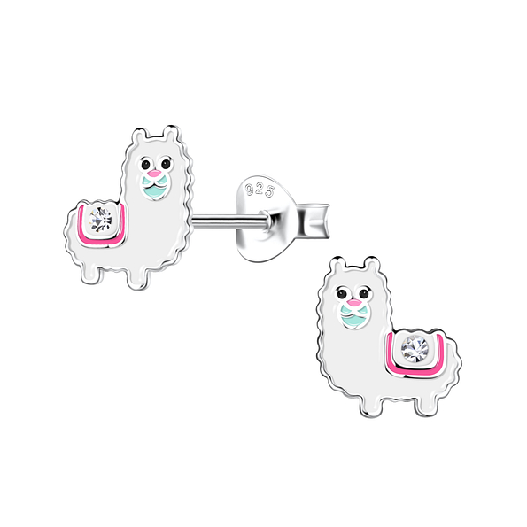 Silver Alpaca Stud Earrings - 20269