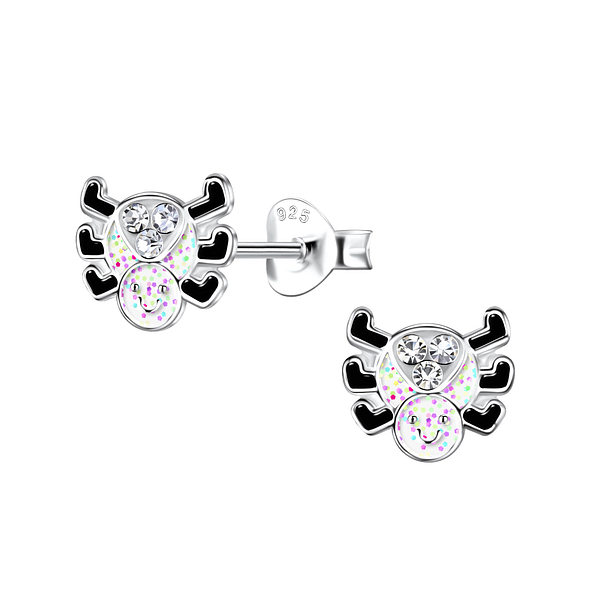 Silver Spider Stud Earrings - 20405