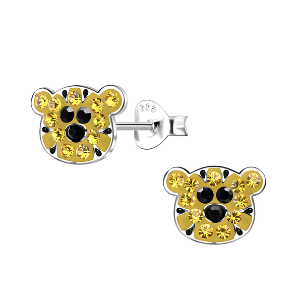 Silver Tiger Stud Earrings - 20391