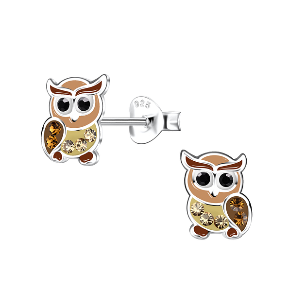 Silver Owl Stud Earrings - 20367
