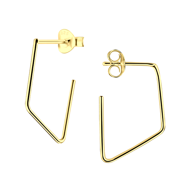 Silver Geometric Stud Earrings - 17538