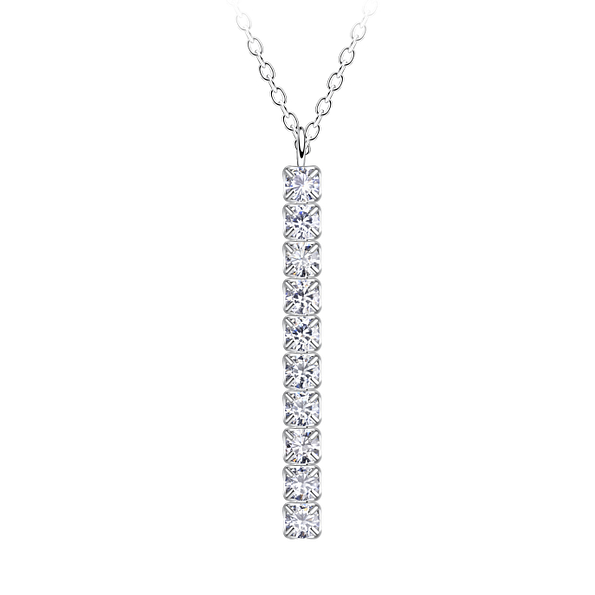 Silver Tennis Bar Necklace - 20546
