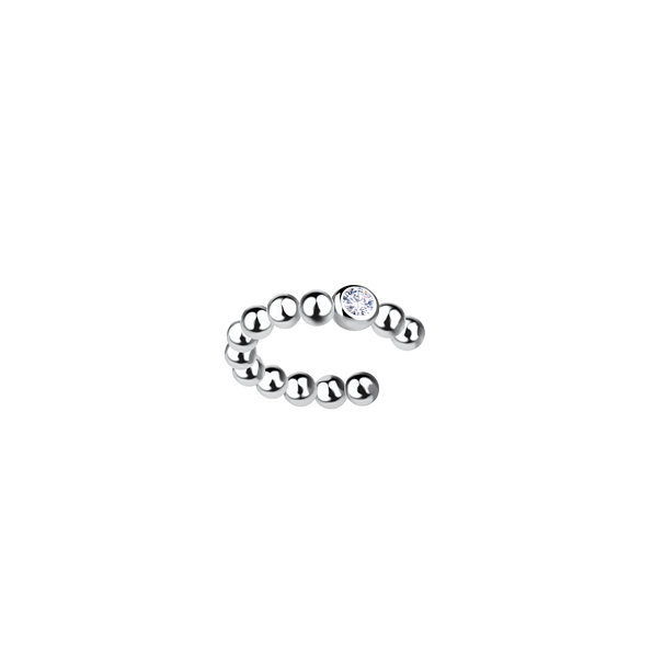 Silver Ball Ear Cuff - 20517