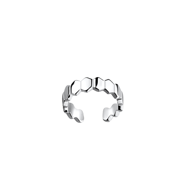 Silver Patterned Ear Cuff - 20477