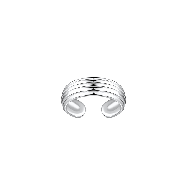 Silver Patterned Ear Cuff - 20516