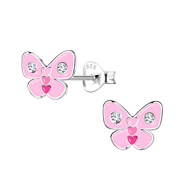 Silver Butterfly Stud Earrings - 20492