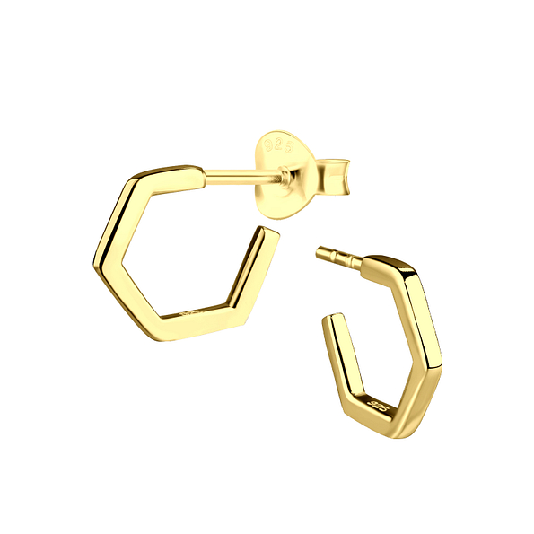 Silver Half Hoop Stud Earrings - 20472 Silver Half Hoop Stud Earrings - 20472